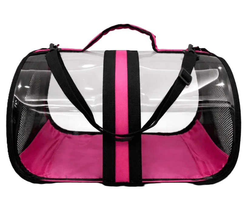 Baccomilano Şeffaf Çanta Pembe 44x28x28cm