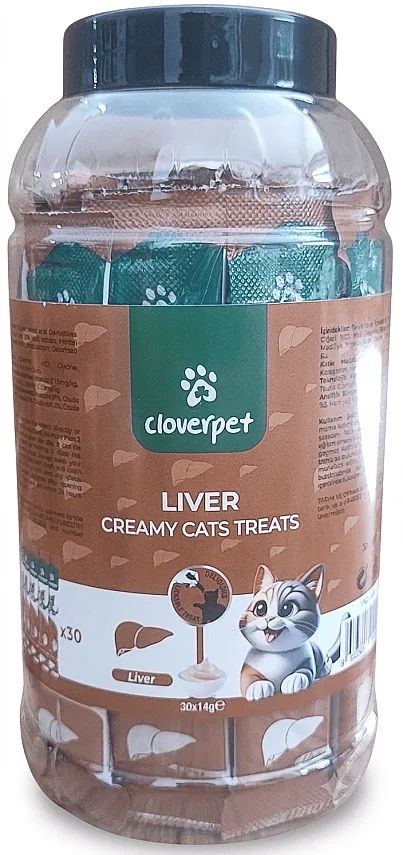 Cloverpet Krema Ciğer 30luk Kavanoz