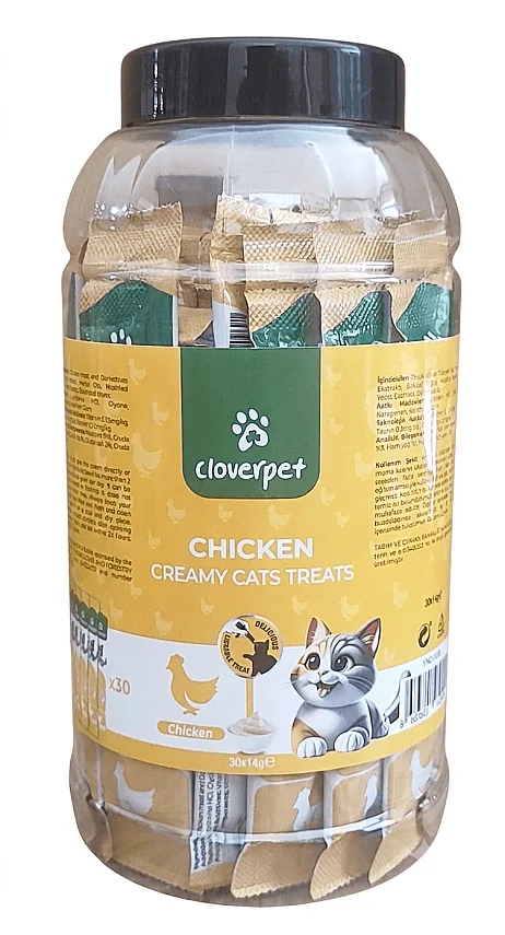 Cloverpet Krema Tavuk 30luk Kavanoz