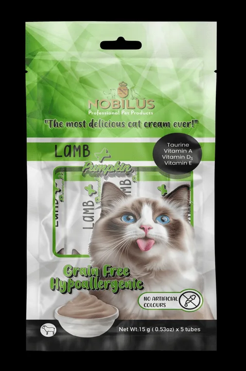 Nobılus Kuzu ve Balkabaklı Kedi Krema Ödülü 5x15g