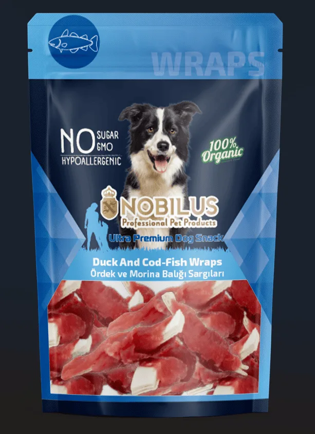 Nobilus Ördek ve Morina Balığı Sargısı Köpek Ödülü 80 gr