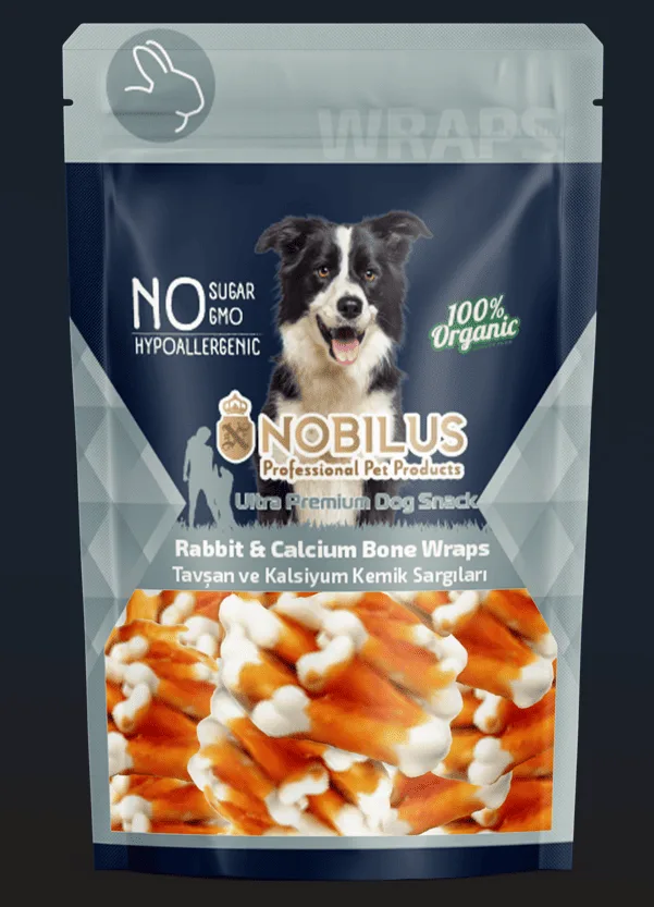 Nobilus Tavşan Sargılı Kalsiyum Kemik Köpek Ödülü 80 gr