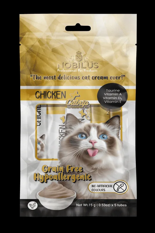 Nobılus Tavuk ve Kedi Naneli Kedi Krema Ödülü 5x15g