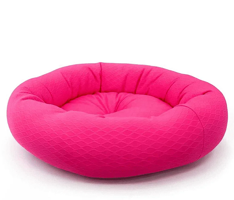 Simit Yatak Eko Silikon Elyaf Neon Pembe