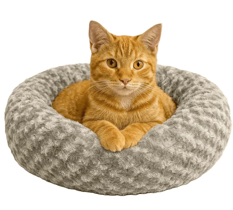 Simit Yatak Peluş Gri 55x55cm