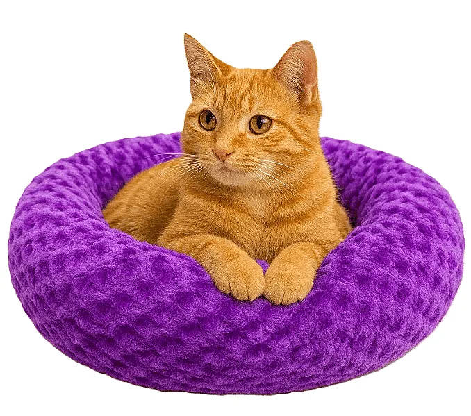 Simit Yatak Peluş Mor 55x55cm