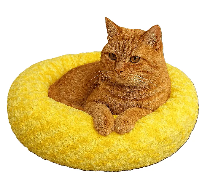 Simit Yatak Peluş Sarı 55x55cm
