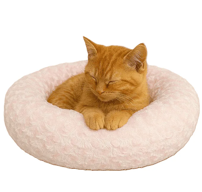 Simit Yatak Peluş Şeker Pembe 55x55cm