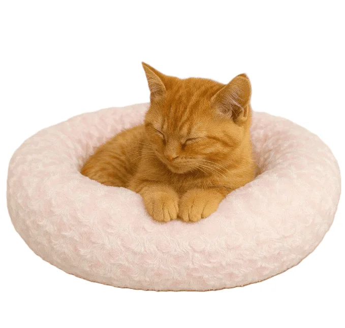 Simit Yatak Peluş Şeker Pembe 55x55cm